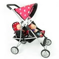 thumbnail image 4 of The New York Doll Collection Child 18'' Heart Design Doll Twins Stroller, Black Pink, 4 of 6