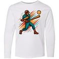 thumbnail image 3 of Inktastic Baseball Player Action Retro Sports Long Sleeve Youth T-Shirt, 3 of 5