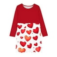 thumbnail image 3 of LOVZFMLL Robe Imprimée pour Filles, Col Rond, Manches Longues, Saint-Valentin, 3 of 4