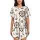thumbnail image 1 of Balery Anchor with Rope Conjunto de Pijama para Mujer con Estampado, Dos Piezas de Manga Corta y Shorts, Ropa de Dormir Suave con Cuello Redondo y Bolsillos-X-Large, 1 of 6