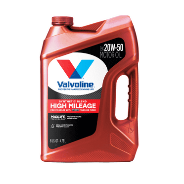 Valvoline High Mileage MaxLife 20W-50 Synthetic Blend Motor Oil 5 QT