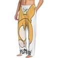 thumbnail image 2 of Xecao Prince Corgi Dog Men's Straight Lounge Pajama Pants: The Ultimate in Comfortable Sleepwear, 2 of 9