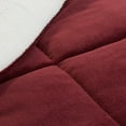 thumbnail image 3 of Lavish Home 3-Piece Sherpa Full/Queen Bedding Comforter Set, Burgundy, 3 of 4