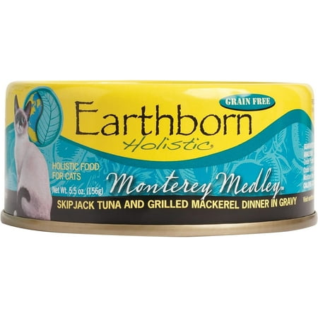 UPC: 0034846715408 | Earthborn Holistic Monterey Medley Grain-Free Moist Cat Food 5.5 oz. 24-Pack Box