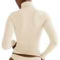 thumbnail image 4 of Olyvenn Women's Turtleneck Shirt Double Lined Long Sleeve Mock Neck Tops for Women Basic Tight T Shirts Tee Spring Fashion Slim Fit Soft Thermal Underwear Tops Khaki 12, 4 of 4