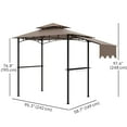 thumbnail image 3 of Outsunny 8' x 5' Grill Gazebo, Double Tiered Barbecue Gazebo, Khaki, 3 of 10