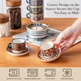 thumbnail image 3 of malacasa Coffee Mug Set, 2.5oz Porcelain Stackable Espresso Cups with Saucers and Metal Stand, Espresso Mugs Cups Set of 6, Microwave Dishwasher Safe, 3 of 9