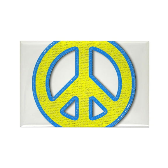 CafePress - Ukraine Flag Ukrainian Pride Peace Symbol Magnets - Rectangle Magnet, 2"x3" Refrigerator Magnet