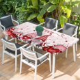 thumbnail image 2 of Pink Gnomes Valentines Table Cloths for 3 Foot Rectangle Tables, Red Love Heart Eucalyptus Leaves Patio Waterproof Elastic Fitted Tablecloths, Washable Rectangular Table Cover for Camping, 2 of 8