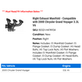thumbnail image 2 of Right Exhaust Manifold - Compatible with 2000 Chrysler Grand Voyager 3.3L V6, 2 of 2