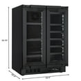 thumbnail image 3 of KoolMore Reserve 24 in. French Door Dual Zone Panel Ready Under-Counter Cooler with Black Shelves and 20 Bottle Capacity in the Right Zone and 2.1 Cu. Ft. on the Left in Black (KM-CWB24-BPR), 3 of 12