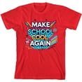 thumbnail image 3 of Make School Cool Again Back To School Adult Red Crew Neck Short Sleeve Tee-Large, 3 of 4