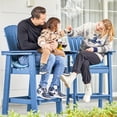 thumbnail image 1 of Wulful Tall Adirondack Chair Set w/ 2 Outdoor Barstools and Connecting Tray for Patio Umbrella, Navy, 1 of 7