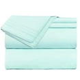 thumbnail image 2 of Clara Clark Premier 1800 Microfiber Collection 3-Line Bed Sheet Set, Split King Size, Light Baby Blue, 2 of 8