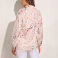 thumbnail image 2 of Pink Wild Flowers on Isolated Pastel Long Sleeve Blouse Woman Streetwear Casual Shirts Summer Oversize Woman Streetwear Clothing Birthday Present, 2 of 7