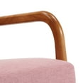 thumbnail image 6 of Reading Armchair, Upholstered Living Room Chairs with High Back, Inclined Wood Legs and Lumbar Pillow, Wooden Accent Chair for Bedroom, Lounge, Pink, 6 of 9