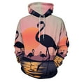 thumbnail image 3 of Flamingos Sunset Silhouette Hoodies Oversized Hoodie Women Long Sleeve Casual Sweatshirts, 3 of 5