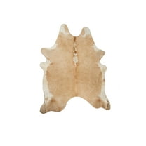 Natural Kobe Cowhide Rug | Tan & white | 6'x7'