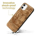 thumbnail image 3 of Case Yard Wooden Case Outside Soft TPU Silicone, Slim Fit Shockproof Wood Protective Phone Cover for Girls Boys Men and Women, Supports Wireless Charging Tiger Sketch Design case for iPhone-12-Mini, 3 of 7