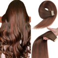 thumbnail image 1 of Extensiones de pelo YDDM con cinta adhesiva, 20 unidades, 60 cm, color marrón chocolate, 1 of 7