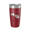 thumbnail image 1 of Twin Lakes Map Tumbler Travel Mug Insulated Laser Engraved Coffee Cup Muskegon County Michigan 20 oz Maroon, 1 of 1