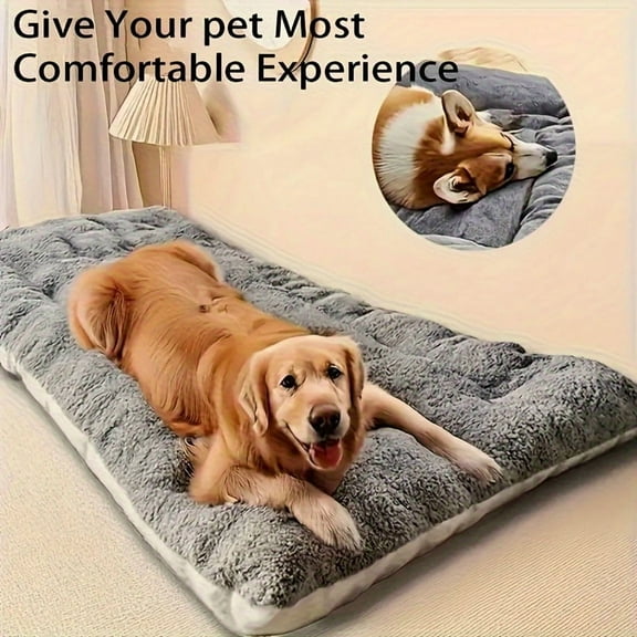 Extra Large Plush Dog Bed Sofa - Thickened Cushioned Pet Mat Ultra Soft Polyester for Large Breeds Dogs Cats