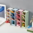 thumbnail image 2 of RXIRUCGD Pen Organizer, Desk Organization, Cute Desk Pencil Markers Holder Storage Box Multi-Functional Stationary Desktop Cup Organizers for Home Room / Office / School Art Supply Beige, 2 of 7