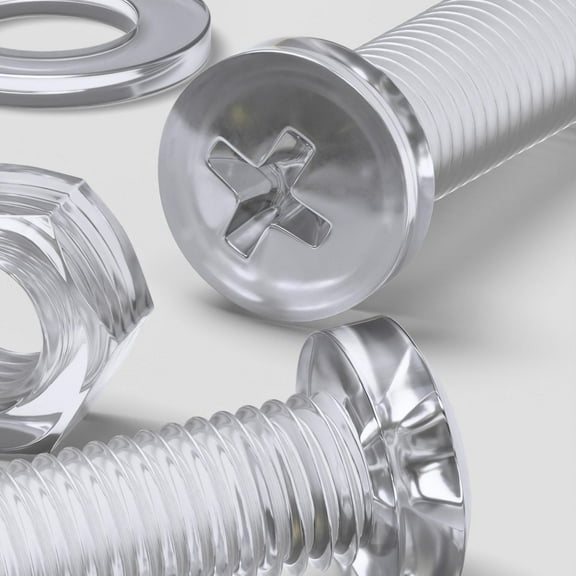 Pack of 20 Transparent Clear Plastic, Pan Head, M12 x 40mm Nuts & Bolts -Acrylic Plastic Screws, (15/32 x 1 37/64 in)