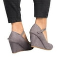 thumbnail image 6 of Dellytop Womens Mary Jane Pumps Ankle Strap High Heel Round Toe Wedge Shoes, 6 of 6