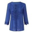 thumbnail image 3 of DuoJiaJ Women's 3/4 Sleeve Casual Shirt,Solid Stylish Button Down Blouse Top,XL, 3 of 5