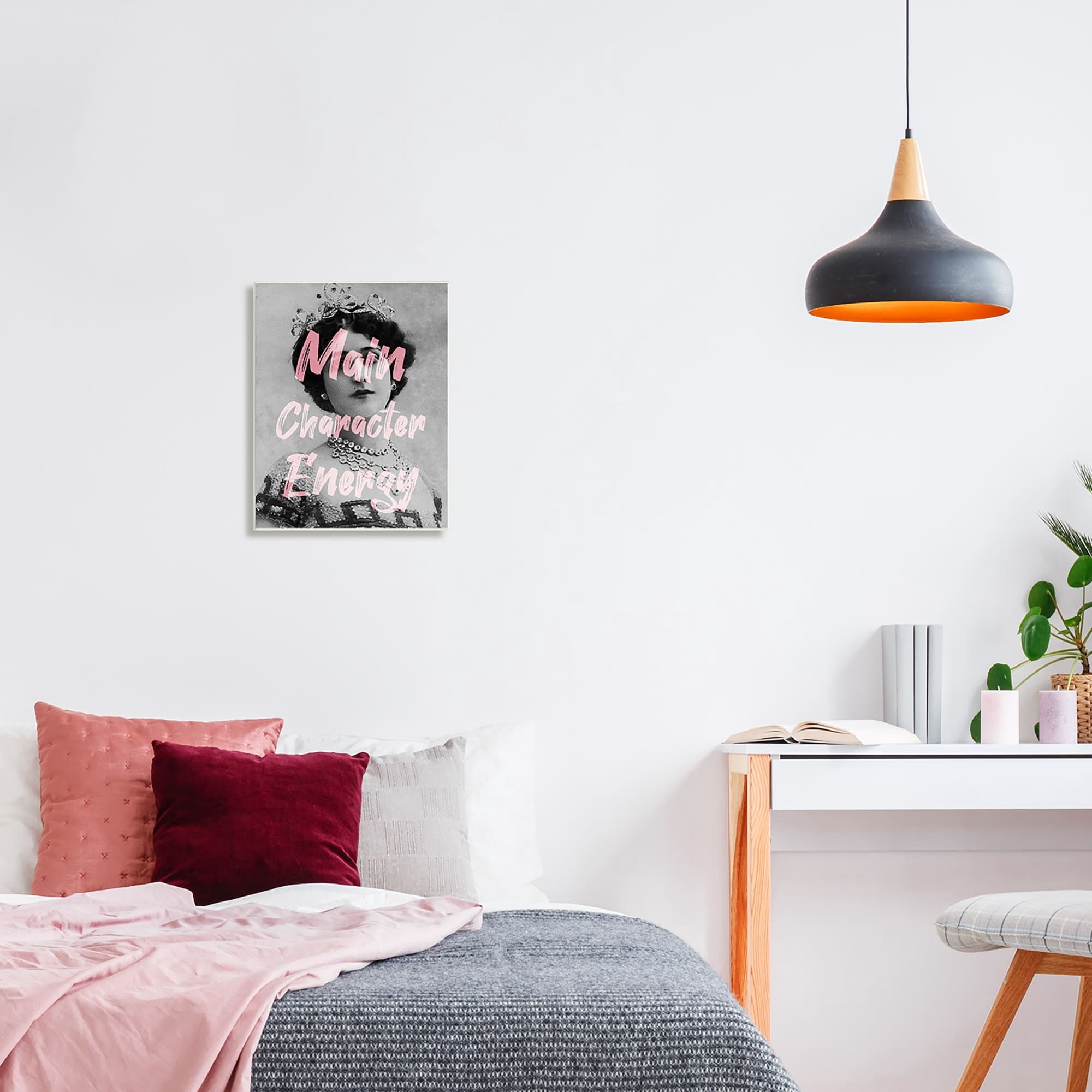 Stupell Industries Main Character Energy Trendy Pink Vintage Photography Graphic Art Unframed Art Print Wall Art, Design by Daphne Polselli