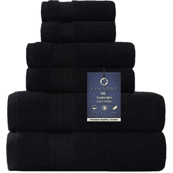 Juego de toallas COZYART negro, 100% algodón, 650 g/m², 6 piezas