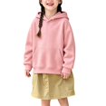 thumbnail image 2 of TIREOW Girls Basic Thin Hoodies Tops Solid Color Long Sleeve Hooded Sweatshirts with Front Pocket Kids Cotton Loose Casual Pullover Sweatshirt, 2 of 9