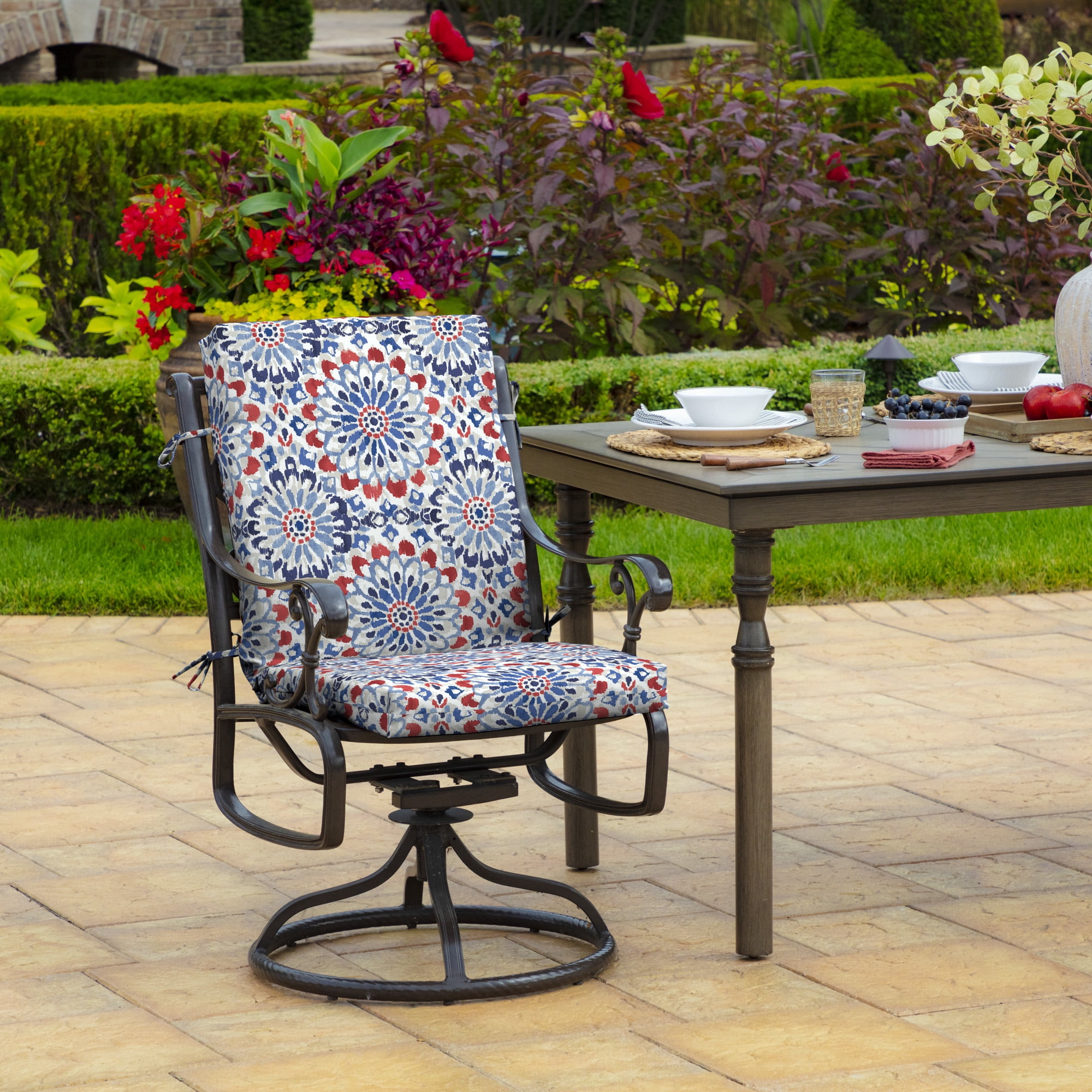 ARDEN Outdoor Dining Chair Cushion 20 x 20, Water Repellent, Fade Resistant 20 x 20, Clark Blue
