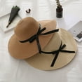 thumbnail image 5 of Women Sun Straw Hat,UV Protection Bowknot Wide Brim Beach Hat Travel, 5 of 6