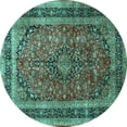 thumbnail image 1 of Ahgly Company Indoor Round Persian Turquoise Blue Traditional Area Rugs, 7' Round, 1 of 4
