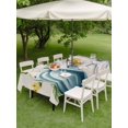 thumbnail image 3 of Outdoor Tablecloth with Umbrella Hole and Zipper, Thanksgiving Fall Rectangle Table Cloth 60x84 Inch Waterproof Tablecloth, Blue White Pumpkin Leaves Floral Picnic Table Cover for Patio Camping, 3 of 7