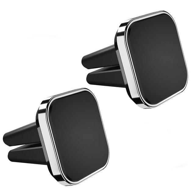 2 piezas 1654-Soporte para teléfono con salida de aire para automóvil-Tipo de salida de aire magnético cuadrado-Plata Xemadio 2033081