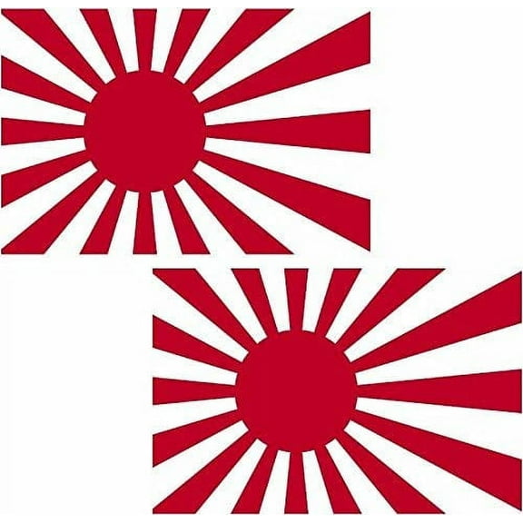 (x2) 3" Rising Sun Flag Decal Set Japanese Military Japan Vinyl Car 3M Reflective sticker RH