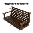 thumbnail image 3 of Innovaze 4.5 ft Wooden Porch Swing with Ergonomic Seat, Hanging Chains, and 7mm Springs, Heavy Duty 800 LBS, Deep Brown, 3 of 8