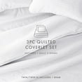 thumbnail image 6 of Noble Linens 3 Piece White Stripe Stitch Quilt Set, King / CalKing, 6 of 6