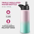 thumbnail image 2 of Botella De Agua Finedine - Botella De Agua Aislada De Acero Inoxidable Con Tapa Abatible Con Pajita Y Tapa De Boca Ancha - Mantiene El Frío Y El Calor - 25 Oz / 739 Ml - Dreamy Pink-Green, 2 of 5