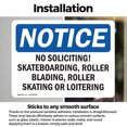 thumbnail image 3 of (2 Pack) No Soliciting Skateboarding Roller Blading OSHA Notice Sign, 3 of 7