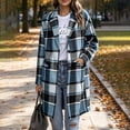 thumbnail image 5 of Tqcoqu Long Wool Blend Jacket for Women, Hooded Plaid Coat Oversized Button Down Shacket 2026 Fall Winter Casual Warm Trench Coats, 5 of 9