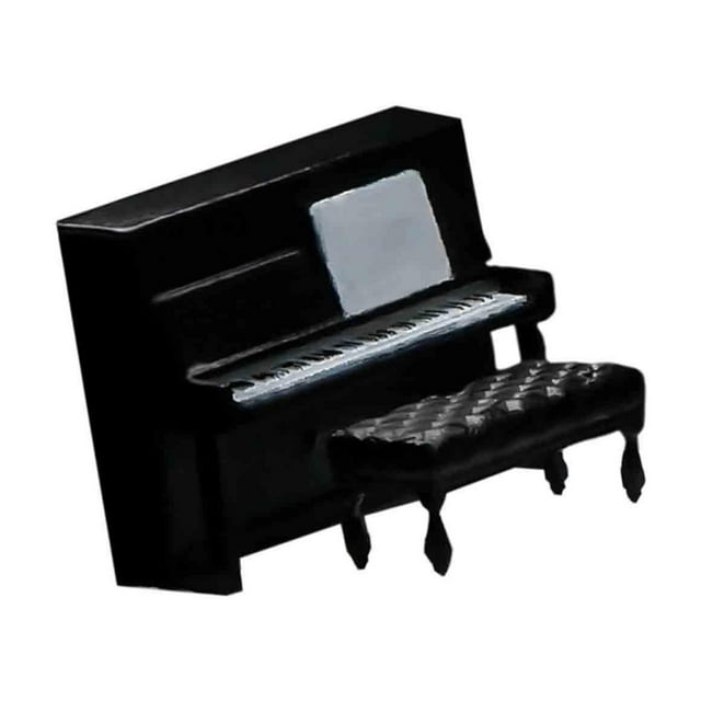 Muebles de casa de muñecas en miniatura, muebles de resina en miniatura, adorno, escena 1:64 silla de piano