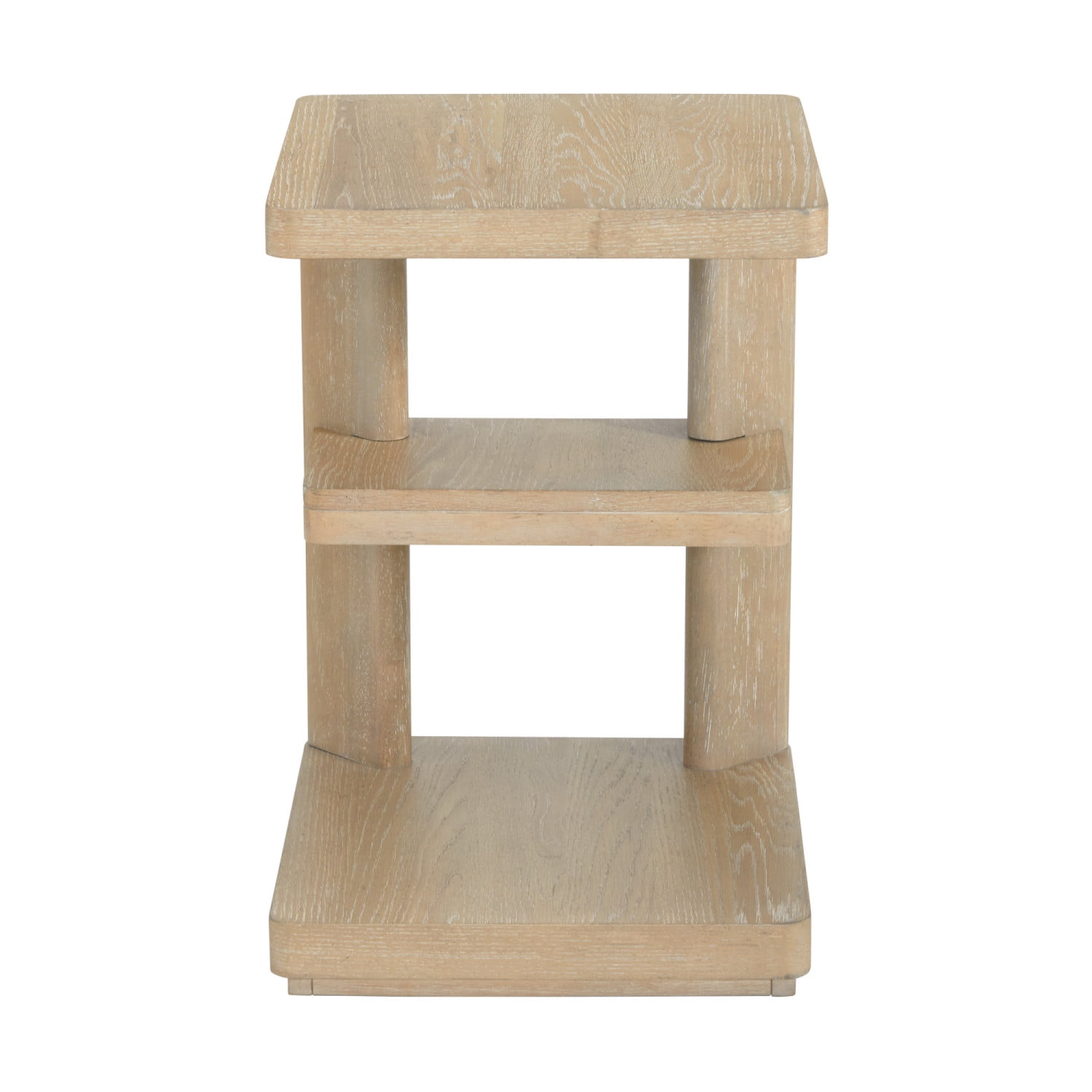 Clove Tan Chairside Table: Stylish Solid Wood End Table for Living Room, Bedroom, or Office