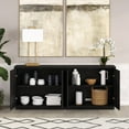 thumbnail image 3 of Evelyn&Zoe Modern/Contemporary 68" Wide Black Grain Buffet Table, 3 of 6