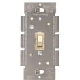 thumbnail image 1 of ge light switch dimmer, single pole toggle dimmer, on/off dimmable wall switch, dimmable incandescent bulbs, ul listed, ivory, 52131, 1 of 3