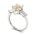 thumbnail image 2 of 2.5 ct Pear Cut Natural Morganite Three-Stone Engagement Ring for Women in 18K White Gold, 2 of 5