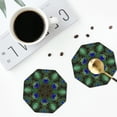 thumbnail image 5 of Gaeub Peacock Feathers Print 6 Pcs Leather Coasters for Drinks ,Drink Coasters Sets,Drink Table Cup Coasters for Living Room Kitchen Coffee Decor,Octagon, 5 of 7